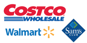 Costco Logo, Walmart Logo, Sam's Club Logo